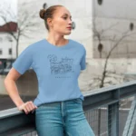 svetlomodré dámske tričko s motívom Bratislava
