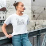 biele dámske tričko s motívom Bratislava