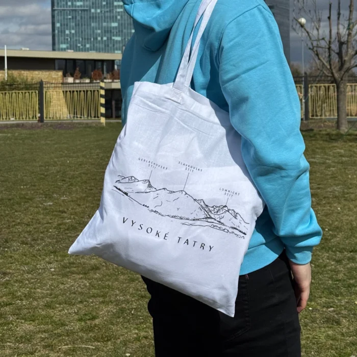 biela nákupná taška vysoké tatry