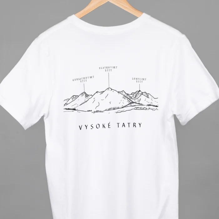 biele unisex tričko s motívom Vysokých Tatier