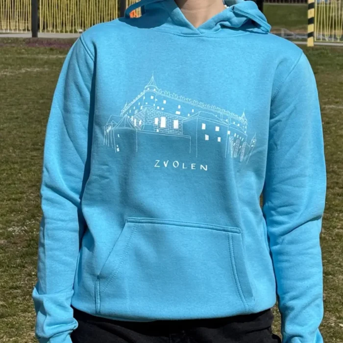 modrá dámska mikina s motívom Zvolena